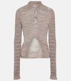 Acne Studios Distressed linen-blend knit top