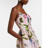 Carolina Herrera Floral linen and silk midi dress