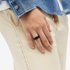 MM6 Maison Margiela Men's 6 Logo Band Ring in Black/Palladio Polished