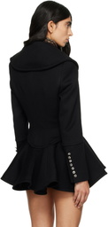 McQueen Black Waterfall Collar Coat