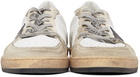 Golden Goose White & Blue Ball Star Sneakers