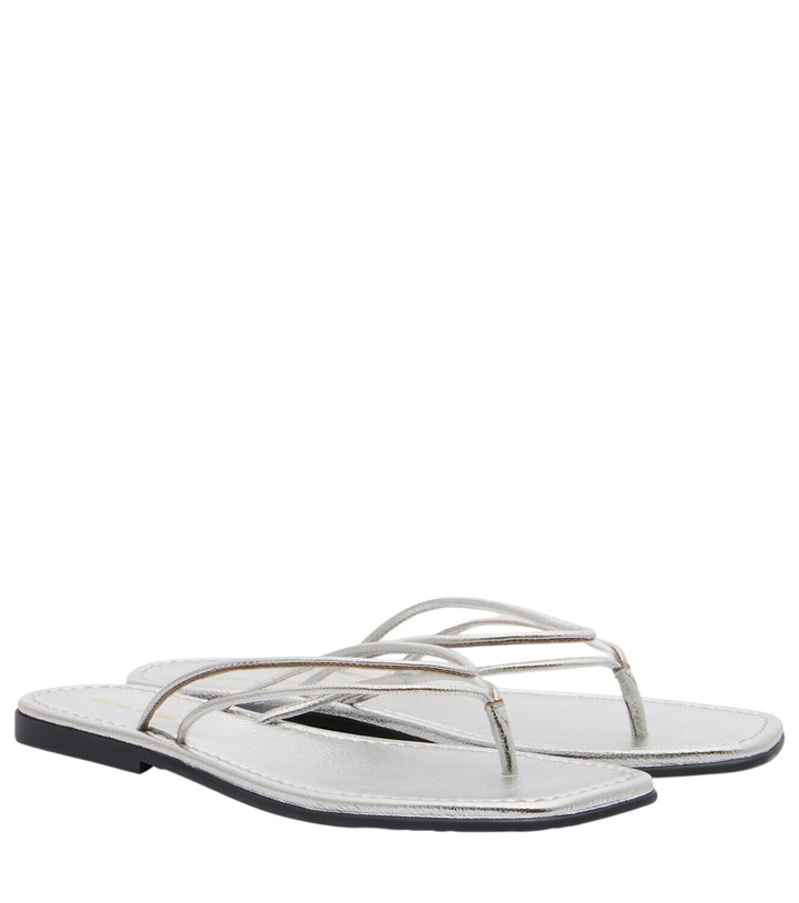Photo: Veronica Beard Clea leather-trimmed PVC thong sandals