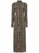 BALMAIN - Python Print Satin Long Dress