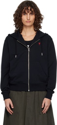 AMI Paris Black Ami de Coeur Zipped Hoodie