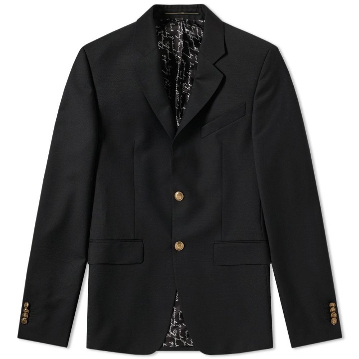 Photo: Givenchy Gold Button Single Breasted Blazer Black