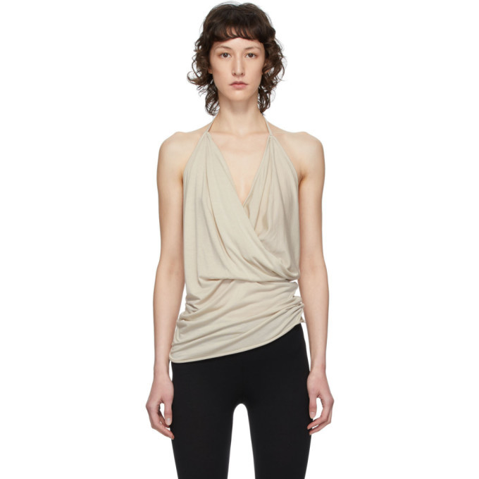 Rick Owens Lilies Grey Heavy Jersey Halter Tank Top Rick