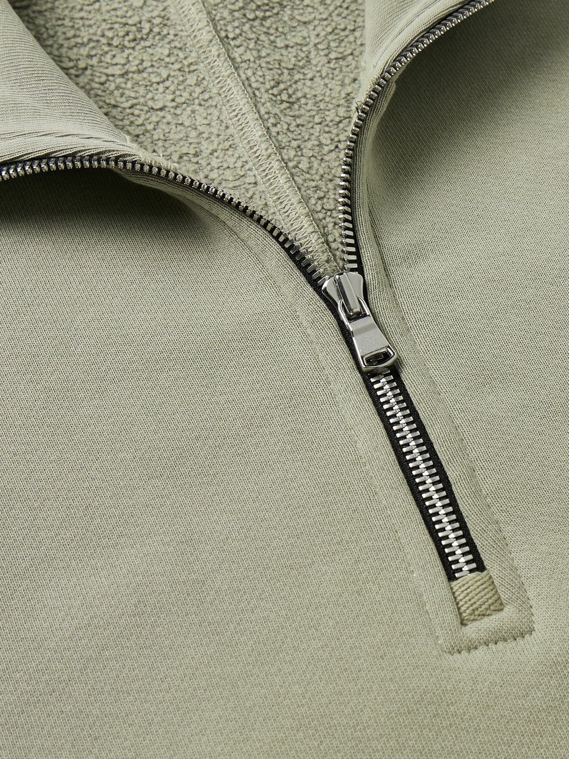 AGOLDE - Idris Cotton-Jersey Half-Zip Sweatshirt - Green