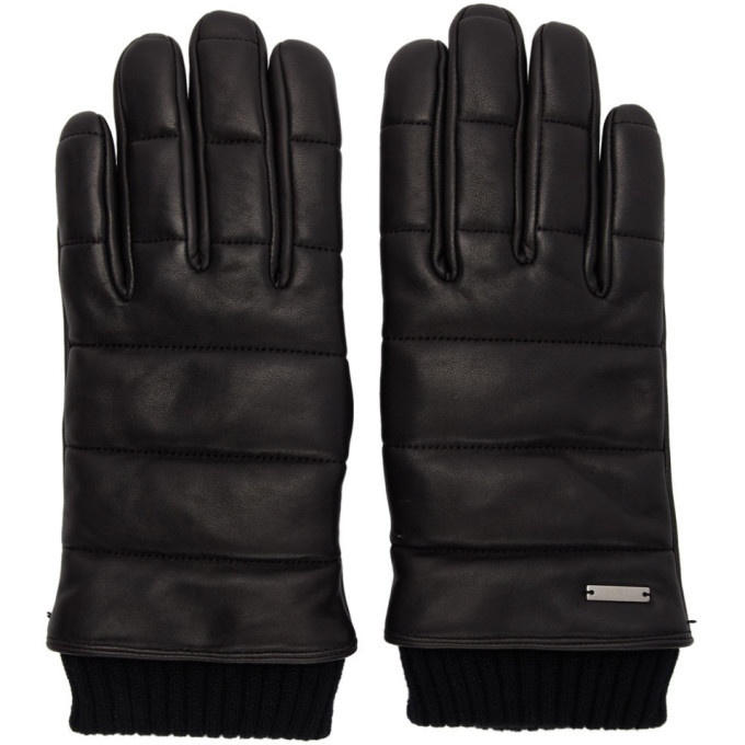 Photo: Hugo Black Leather 3D Stitching Gloves