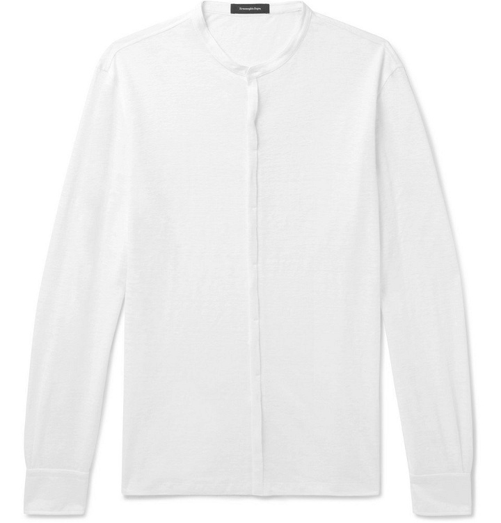 Photo: Ermenegildo Zegna - Grandad-Collar Linen Shirt - Men - White