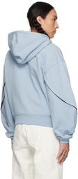 Mugler Blue Cropped Hoodie