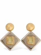SAINT LAURENT Geometric Brass & Resin Drop Earrings