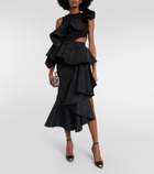 Alexander McQueen Asymmetrical cutout cotton top