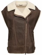 BRUNELLO CUCINELLI Suede Shearling Vest