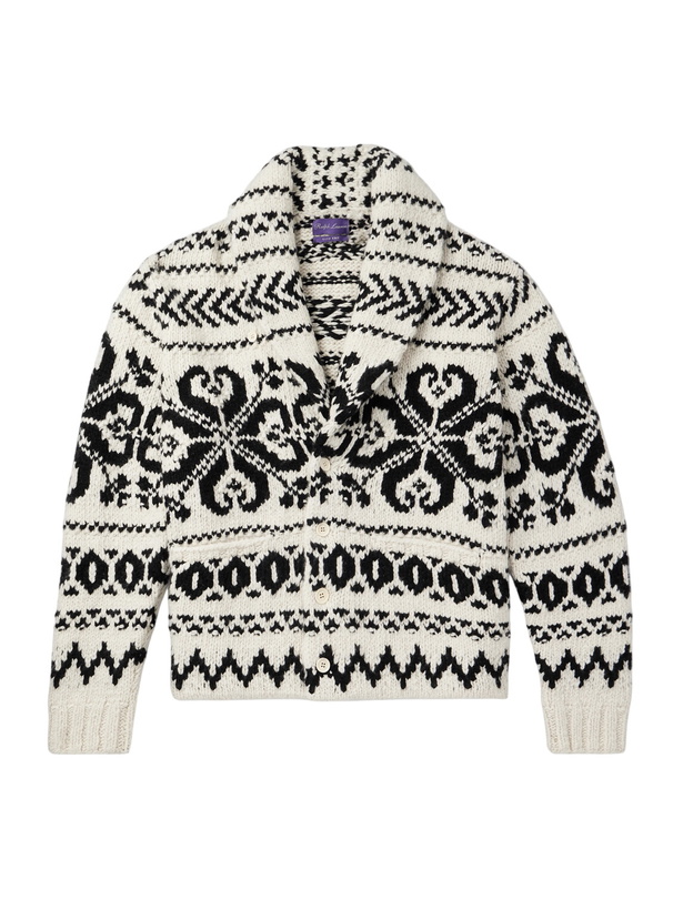 Photo: Ralph Lauren Purple label - Shawl-Collar Cashmere-Jacquard Cardigan - Black
