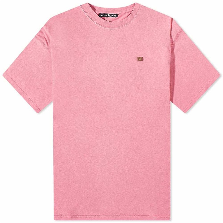 Photo: Acne Studios Exford Fade Face T-Shirt in Bubblegum Pink