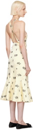Yuhan Wang SSENSE Exclusive Off-White Floral Embroidered Midi Dress