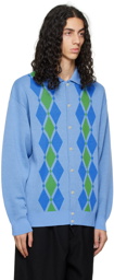 F-LAGSTUF-F Blue Argyle Cardigan