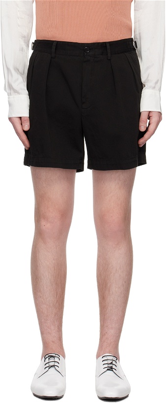 Photo: Dries Van Noten Black Pleated Shorts