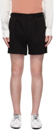 Dries Van Noten Black Pleated Shorts