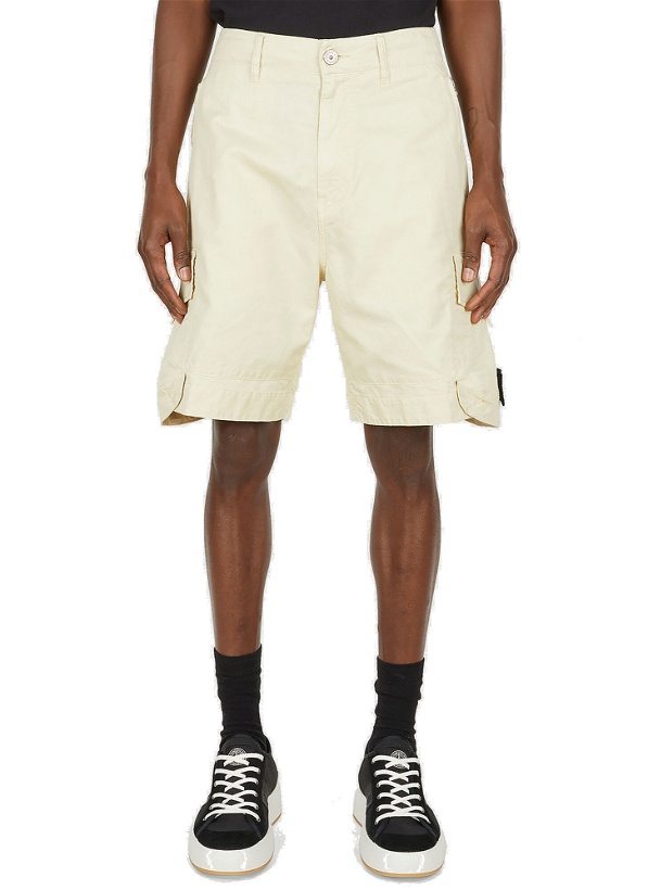Photo: Cargo Compass Patch Shorts in Cream