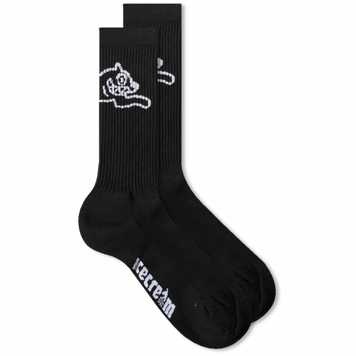 Photo: ICECREAM Men's Running Dog Socks in Black