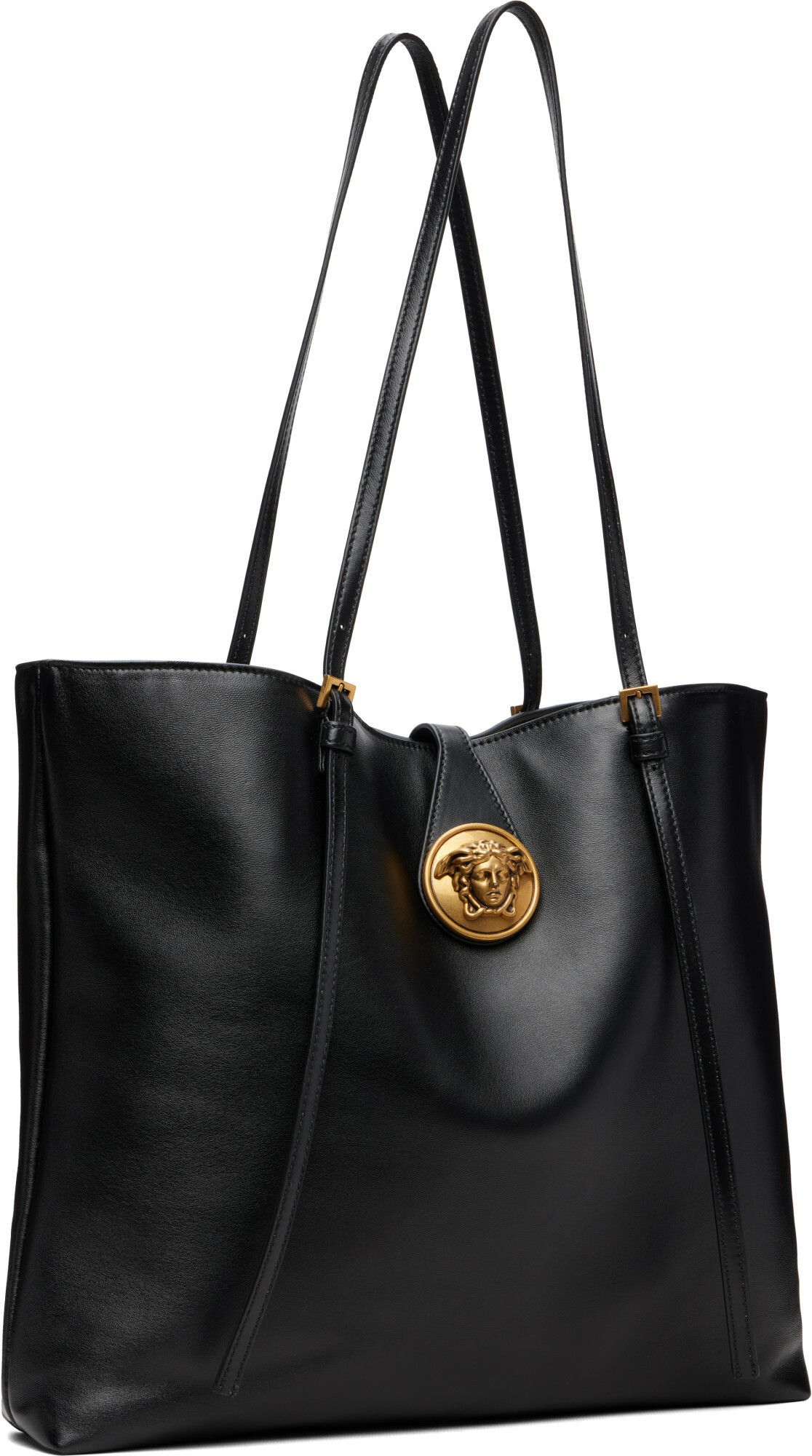 Versace Black Lamb Leather Small Tote