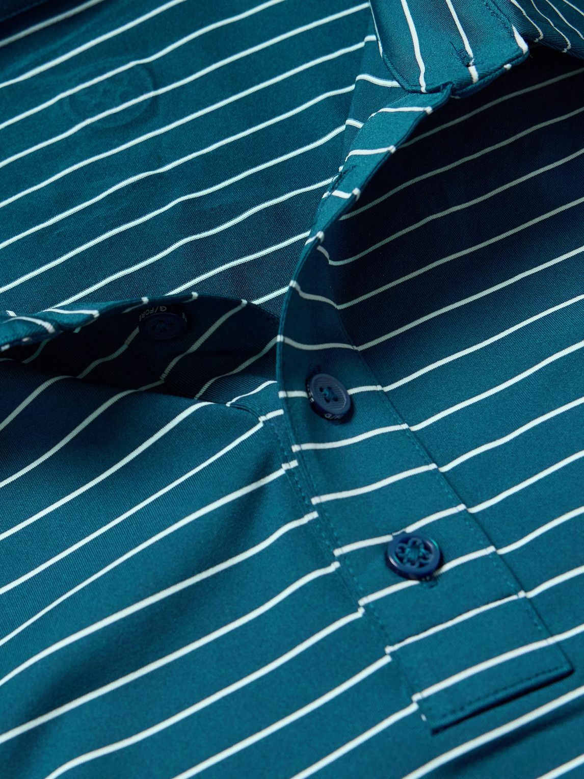 G/FORE - Striped Tech-Jersey Polo Shirt - Blue
