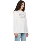 ANINE BING White Ivan Long Sleeve 'New York' Stencil T-shirt