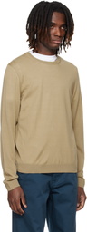 BOSS Beige Merino-Wool Slim Fit Sweater