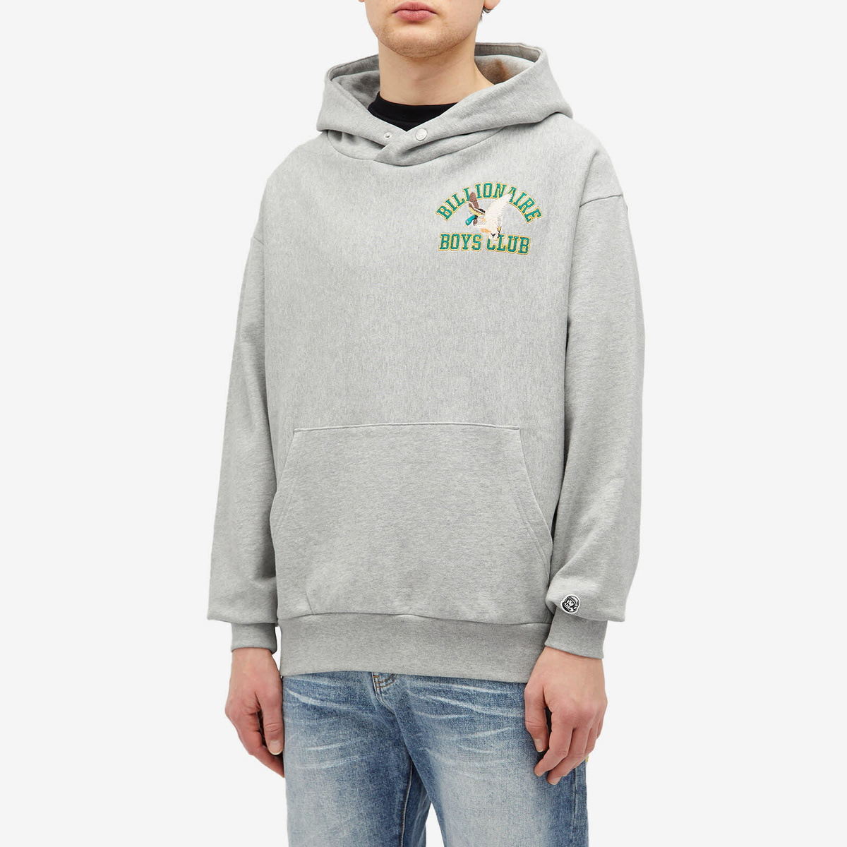 Billionaire Boys Club Men's Duck Varsity Embroidered Hoodie in Heather Grey