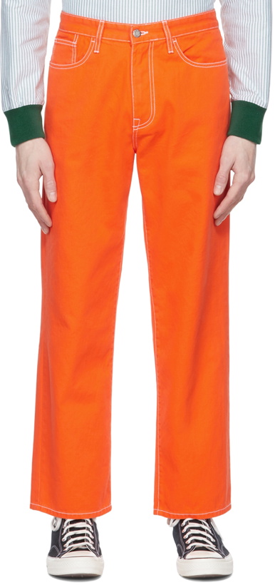 Photo: Noah Orange Contrast Stitch Jeans