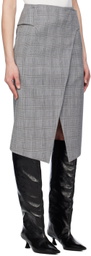 Recto Black & White Wrap Midi Skirt