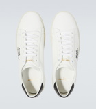 Saint Laurent - Logo embroidered leather sneakers