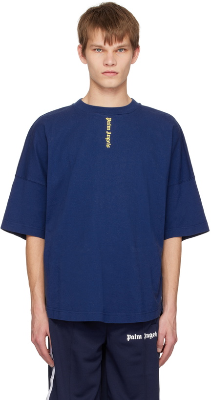 Photo: Palm Angels Navy Oversized T-Shirt