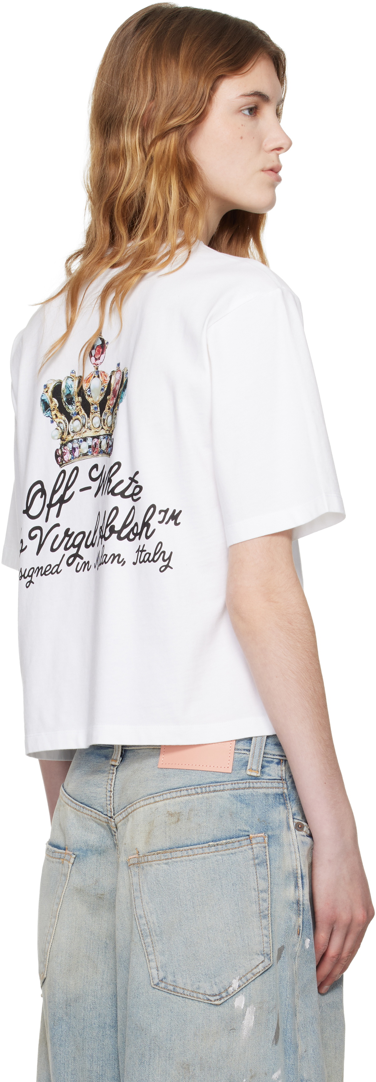 Off-White White Royal Crown Boxy T-shirt