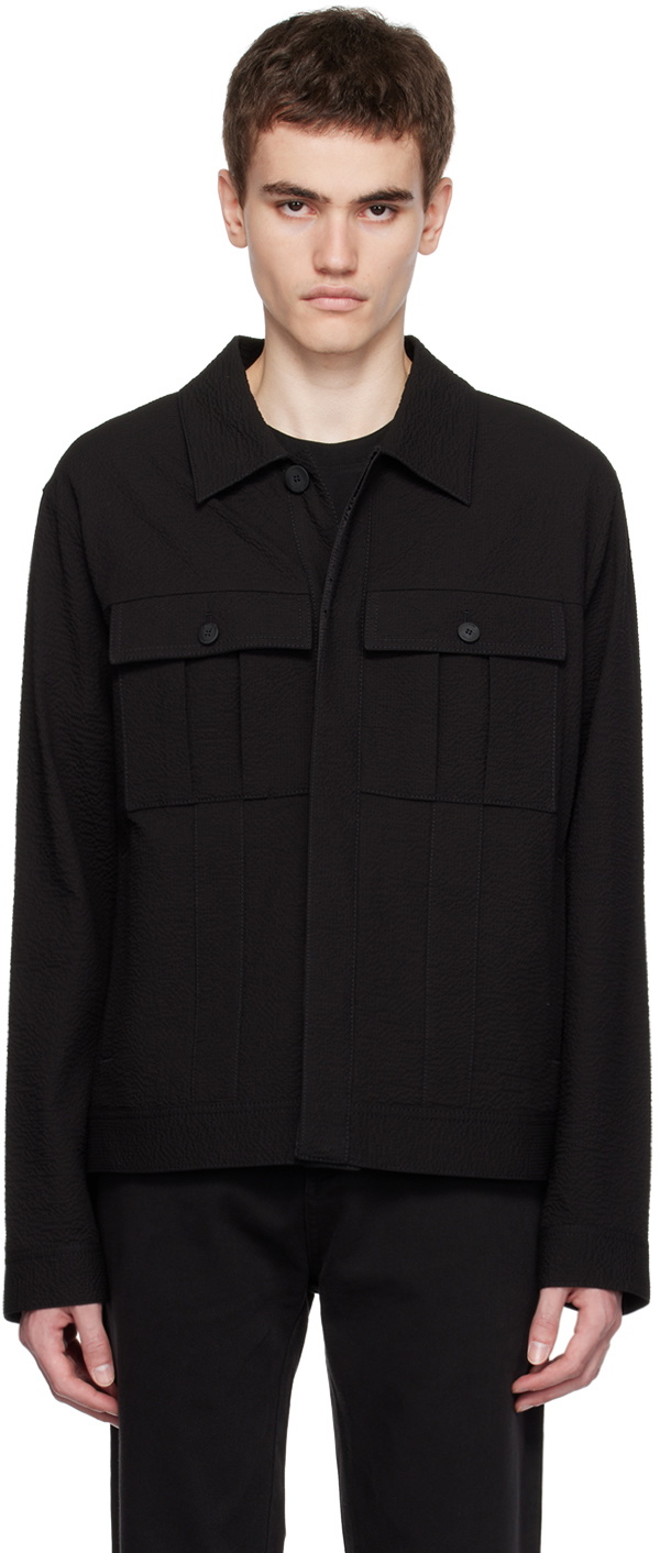 Hugo Black Spread Collar Jacket Hugo Boss