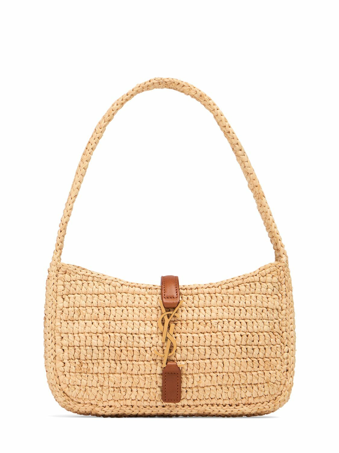 SAINT LAURENT - Mini Le 5 À 7 Raffia Hobo Bag