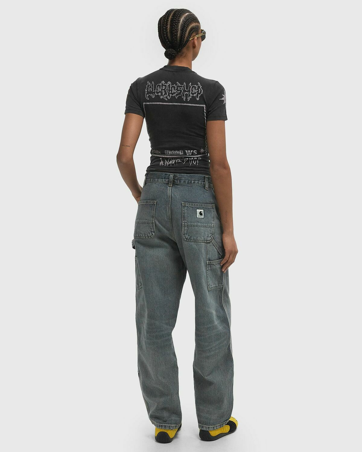 032c TELEPRESENCE TIGHT CUT TEE Black Womens Shortsleefe