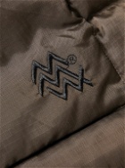 Manresa - Tucks Quilted Padded Nylon-Ripstop Hooded Jacket - Brown