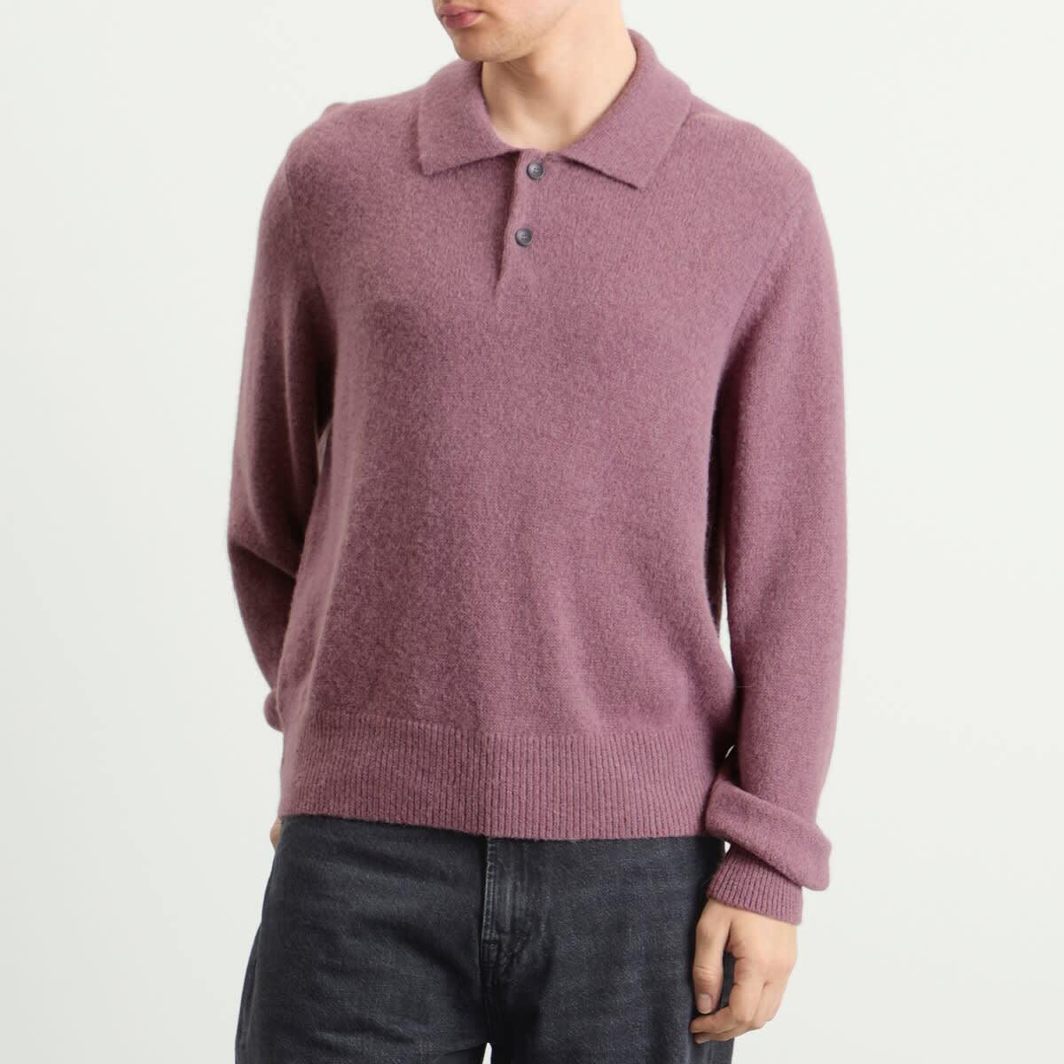 Corridor Men's Brushed Alpaca Polo in Plum