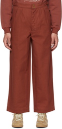 Bode Brown Wide-Leg Snap Trousers