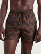 Frescobol Carioca - Rio Straight-Leg Printed Jacquard Swim Shorts - Brown