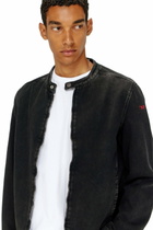 Diesel Moto jacket in clean-wash denim - Denim Jackets Mens in Black