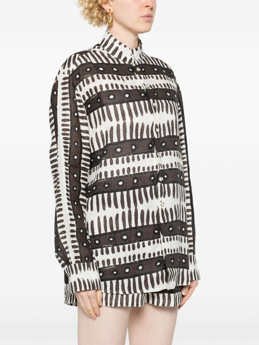 Maison La Plage Brown Kenya Linen Shirt