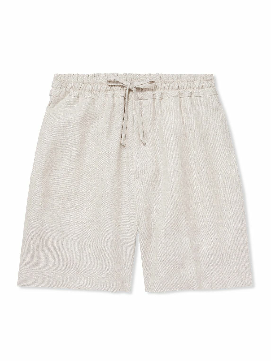 Kingsman - Linen-Twill Drawstring Shorts - Neutrals
