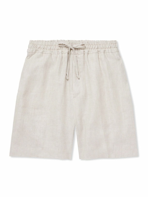 Photo: Kingsman - Linen-Twill Drawstring Shorts - Neutrals