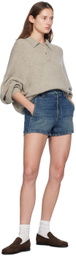 KHAITE Indigo Bacalo Denim Shorts