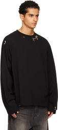 We11done Black Rose & Piercing Long Sleeve T-shirt