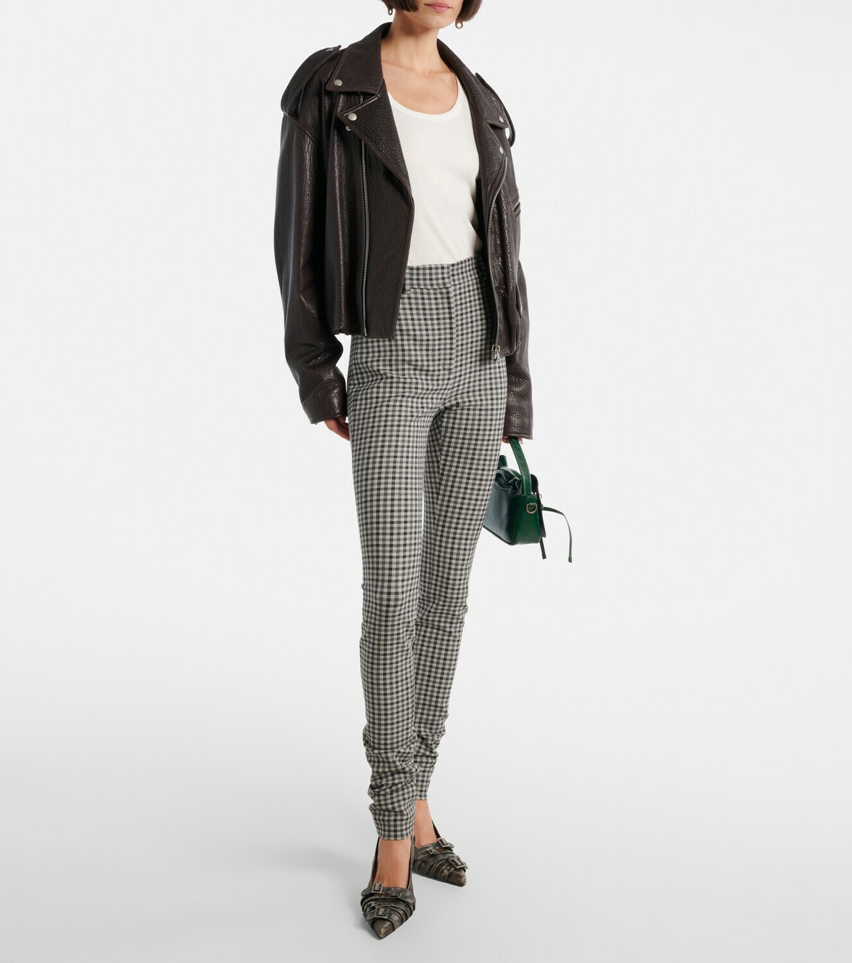Acne Studios Checked wool-blend slim pants