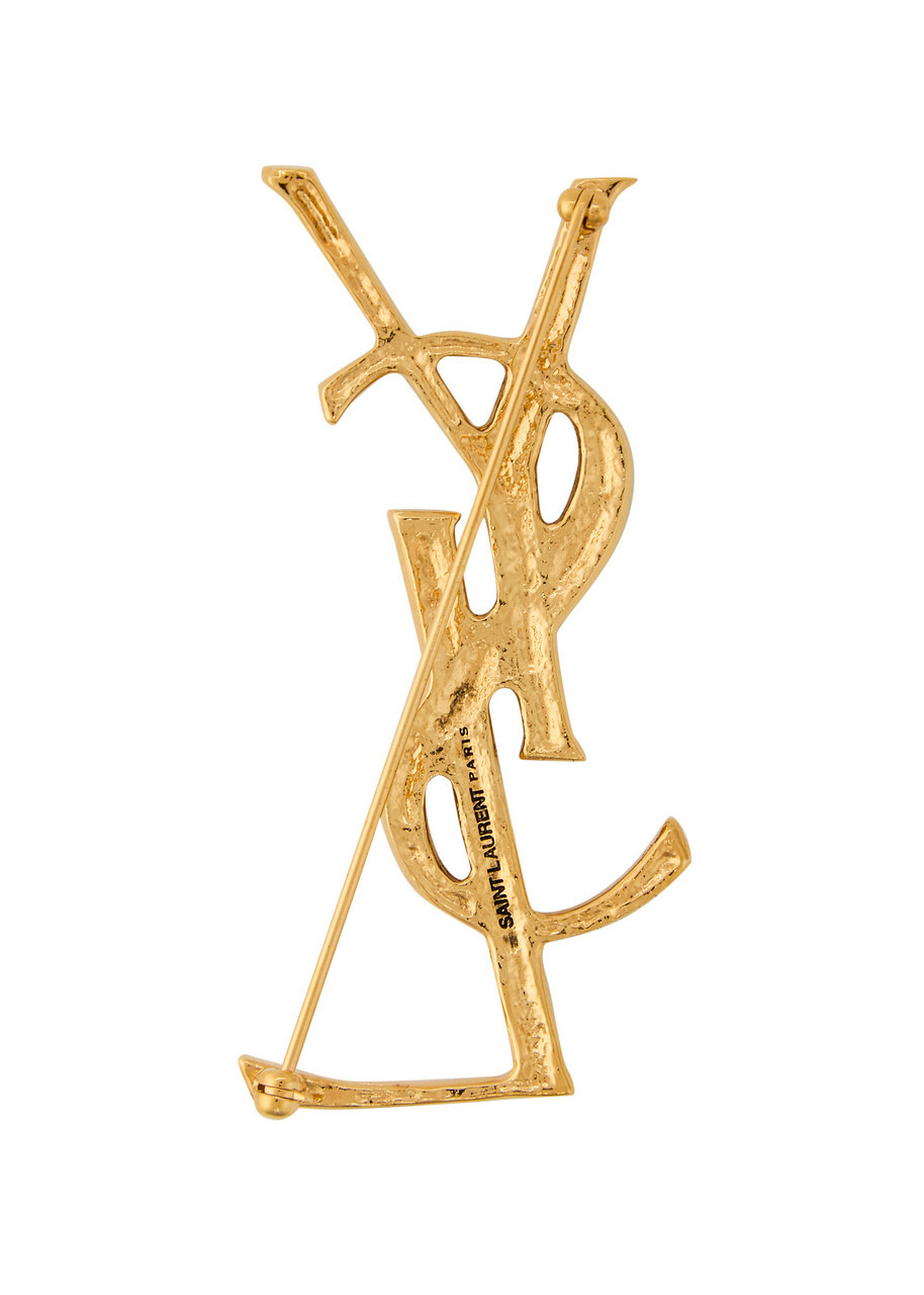 Saint Laurent Opyum Sculpted Metal Brooch - Gold - One Size